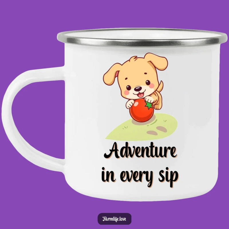 Funny Puppy Adventure Mug: Playful Dog Drinkware for Outdoors