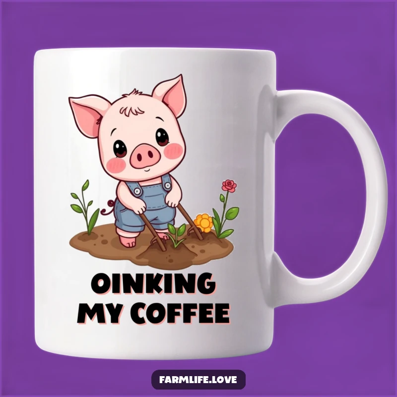 Funny Piglet Gardener Mug: Farm Fun, Perfect Funny Gift for Gardeners