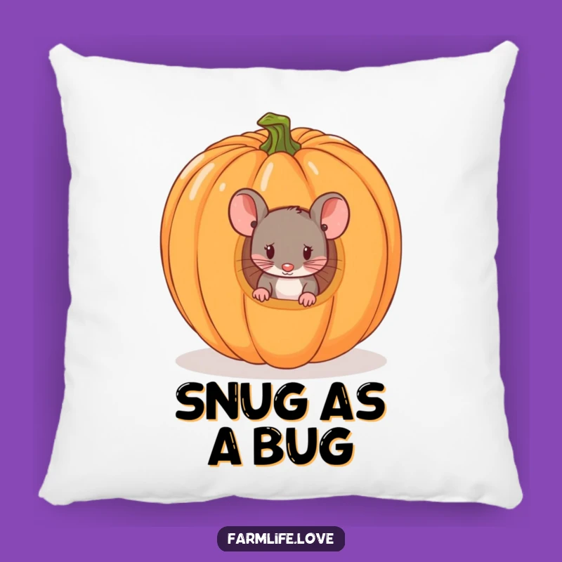 Funny Mouse Pumpkin Pillow: Cozy & Humorous Halloween Gift