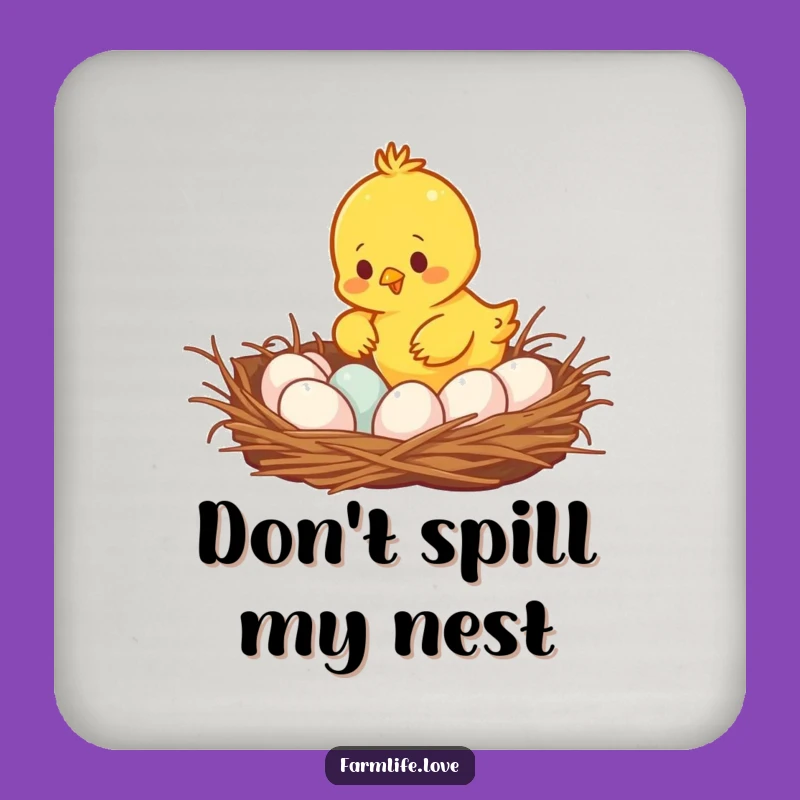 Funny Busy Chick Coaster Set - Protect Surfaces with Humor, Perfect Gift!