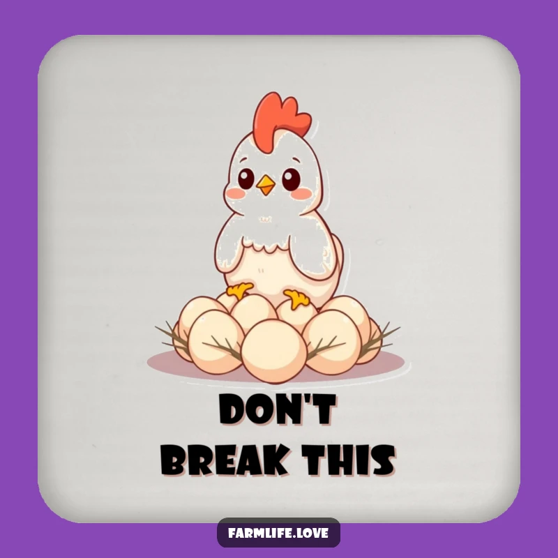 Funny Hen Egg Coaster: Protective & Humorous Drink Gift