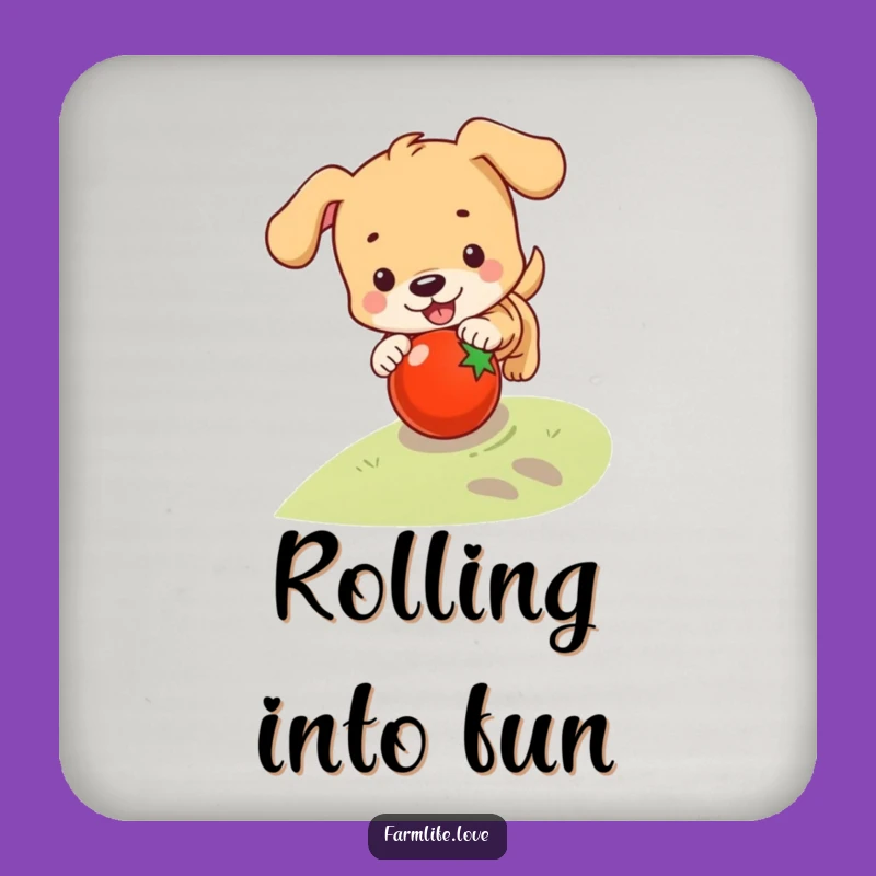 Funny Puppy Tomato Coaster: Playful Dog Drink Protector Gift