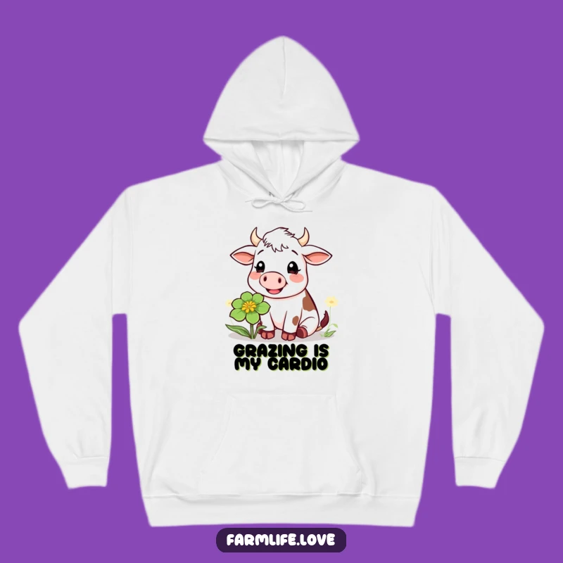 Funny Cow Thoughtful Chewer Hoodie: Cozy Farm Animal Gift Apparel