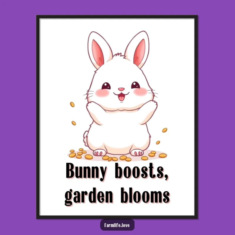 Free Printable Wall Art: Bunny Scattering Seeds, Whimsical Garden Ambiance Downloadable