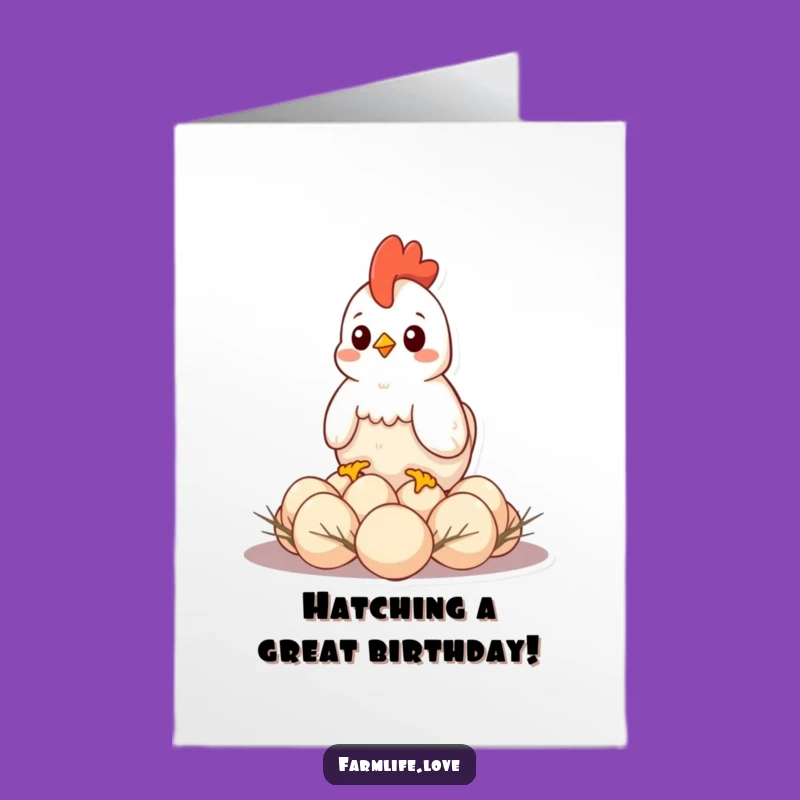 Free Printable Birthday Card: Content Hen, Egg Protection, Funny Downloadable Gift