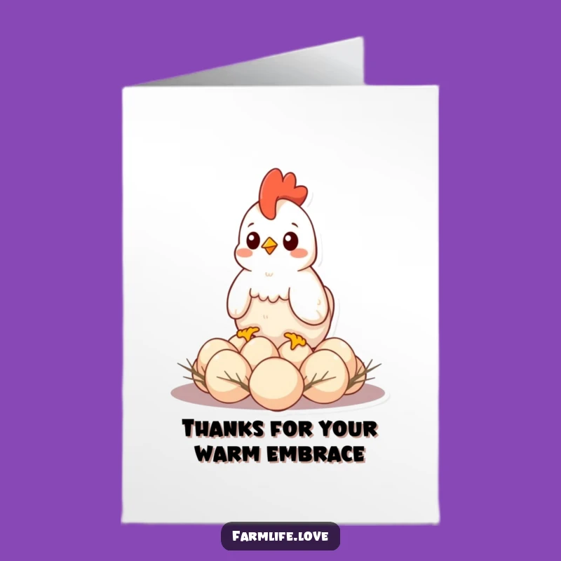 Free Printable Thank You Card: Hen's Nest, Protective Care, Thoughtful Downloadable Gift